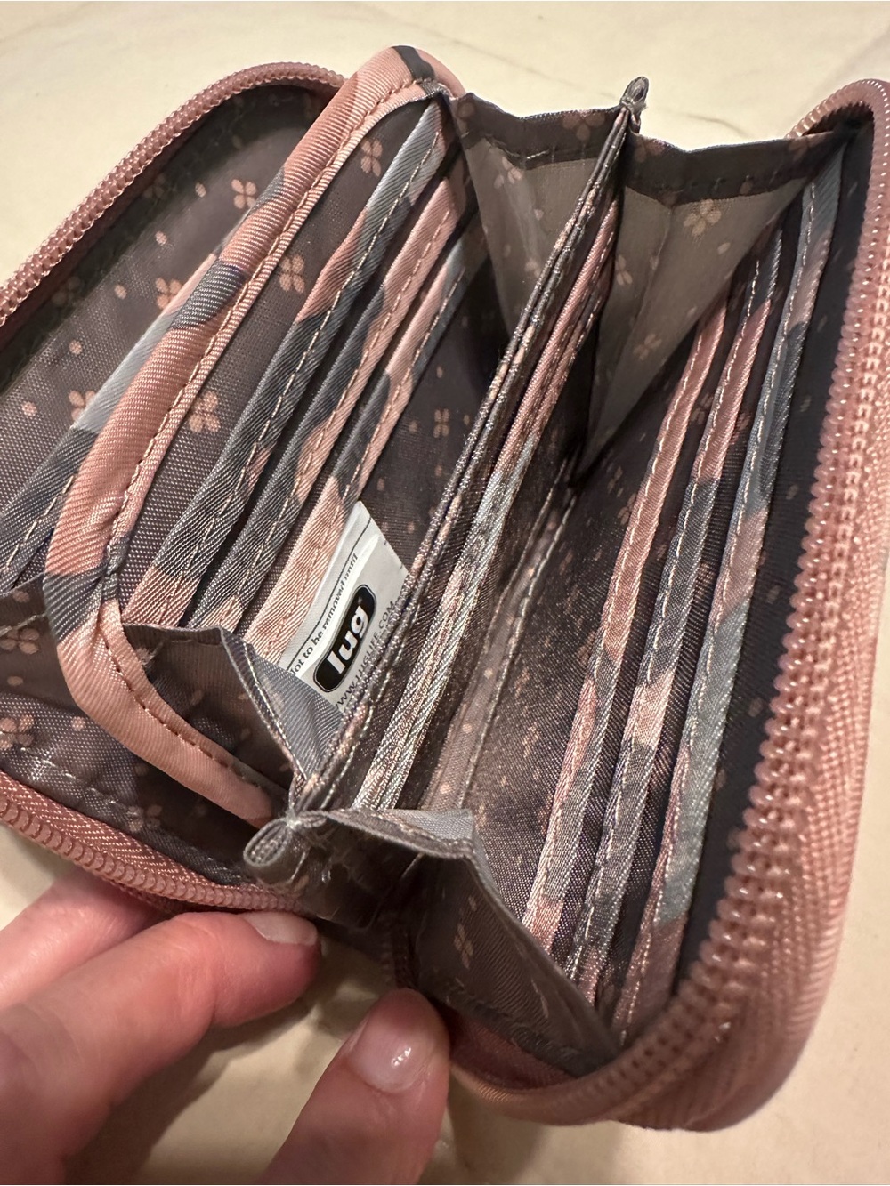 LUG Quilted split accordian wallet pink camo - Picture 5 of 5